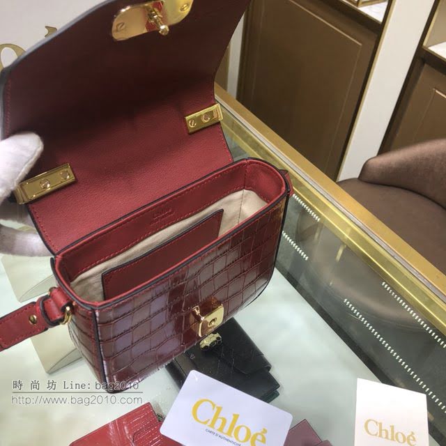 Chloe女包 克洛伊經典C Bag紅色鱷魚壓紋手提包 Chole手提肩背斜挎包  jjh1381